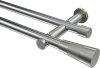 10193312-101239 Gardinenstange Metall 20 mm Ø 2-läufig PLATON - Tanara Chrom / Edelstahl-Optik (ohne Ringe)