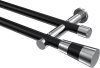 10193312-102912 Gardinenstange Metall 20 mm Ø 2-läufig PLATON - Tanara Schwarz / Chrom (ohne Ringe)