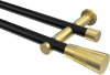 10193312-102938 Gardinenstange Metall 20 mm Ø 2-läufig PLATON - Tanara Schwarz / Messing-Optik (ohne Ringe)