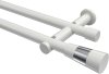 10193312-1032 Gardinenstange Metall 20 mm Ø 2-läufig PLATON - Tanara Weiß (ohne Ringe)