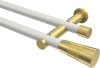 10193312-103238 Gardinenstange Metall 20 mm Ø 2-läufig PLATON - Tanara Weiß / Messing-Optik (ohne Ringe)