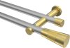 10193312-103338 Gardinenstange Metall 20 mm Ø 2-läufig PLATON - Tanara Silbergrau / Messing-Optik (ohne Ringe)
