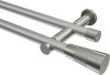 10193312-103339 Gardinenstange Metall 20 mm Ø 2-läufig PLATON - Tanara Silbergrau / Edelstahl-Optik (ohne Ringe)