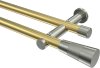 10193312-103839 Gardinenstange Messing-Optik / Edelstahl-Optik 20 mm Ø 2-läufig PLATON - Tanara (ohne Ringe)