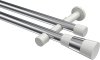 10193326-101232 Gardinenstange Metall 20 mm Ø 2-läufig PRESTIGE - Tanara Chrom / Weiß (ohne Ringe)