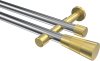 10193326-101238 Gardinenstange Metall 20 mm Ø 2-läufig PRESTIGE - Tanara Chrom / Messing-Optik (ohne Ringe)