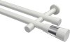 10193326-1032 Gardinenstange Metall 20 mm Ø 2-läufig PRESTIGE - Tanara Weiß (ohne Ringe)