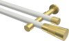 10193326-103238 Gardinenstange Metall 20 mm Ø 2-läufig PRESTIGE - Tanara Weiß / Messing-Optik (ohne Ringe)