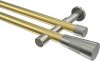 10193326-103839 Gardinenstange Messing-Optik / Edelstahl-Optik 20 mm Ø 2-läufig PRESTIGE - Tanara (ohne Ringe)