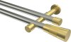 10193326-103938 Gardinenstange Edelstahl-Optik / Messing-Optik 20 mm Ø 2-läufig PRESTIGE - Tanara (ohne Ringe)