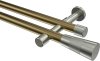 10193326-109539 Gardinenstange Metall 20 mm Ø 2-läufig PRESTIGE - Tanara Messing Antik / Edelstahl-Optik (ohne Ringe)