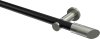 10193411-102939 Gardinenstange Metall 20 mm Ø PLATON - Verano Schwarz / Edelstahl-Optik (ohne Ringe)