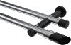 10193412-101229 Gardinenstange Metall 20 mm Ø 2-läufig PLATON - Verano Chrom / Schwarz (ohne Ringe)