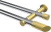 10193412-101238 Gardinenstange Metall 20 mm Ø 2-läufig PLATON - Verano Chrom / Messing-Optik (ohne Ringe)