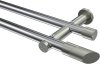 10193412-101239 Gardinenstange Metall 20 mm Ø 2-läufig PLATON - Verano Chrom / Edelstahl-Optik (ohne Ringe)