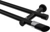 10193412-1029 Gardinenstange Metall 20 mm Ø 2-läufig PLATON - Verano Schwarz (ohne Ringe)