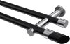 10193412-102912 Gardinenstange Metall 20 mm Ø 2-läufig PLATON - Verano Schwarz / Chrom (ohne Ringe)
