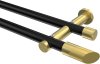 10193412-102938 Gardinenstange Metall 20 mm Ø 2-läufig PLATON - Verano Schwarz / Messing-Optik (ohne Ringe)