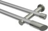 10193412-103339 Gardinenstange Metall 20 mm Ø 2-läufig PLATON - Verano Silbergrau / Edelstahl-Optik (ohne Ringe)