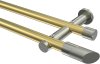 10193412-103839 Gardinenstange Messing-Optik / Edelstahl-Optik 20 mm Ø 2-läufig PLATON - Verano (ohne Ringe)