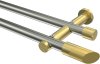 10193412-103938 Gardinenstange Edelstahl-Optik / Messing-Optik 20 mm Ø 2-läufig PLATON - Verano (ohne Ringe)