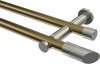 10193412-109539 Gardinenstange Metall 20 mm Ø 2-läufig PLATON - Verano Messing Antik / Edelstahl-Optik (ohne Ringe)