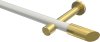 10193425-103238 Gardinenstange Metall 20 mm Ø PRESTIGE - Verano Weiß / Messing-Optik (ohne Ringe)