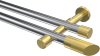 10193426-101238 Gardinenstange Metall 20 mm Ø 2-läufig PRESTIGE - Verano Chrom / Messing-Optik (ohne Ringe)