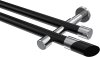 10193426-102912 Gardinenstange Metall 20 mm Ø 2-läufig PRESTIGE - Verano Schwarz / Chrom (ohne Ringe)