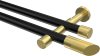 10193426-102938 Gardinenstange Metall 20 mm Ø 2-läufig PRESTIGE - Verano Schwarz / Messing-Optik (ohne Ringe)