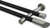 10193426-102939 Gardinenstange Metall 20 mm Ø 2-läufig PRESTIGE - Verano Schwarz / Edelstahl-Optik (ohne Ringe)