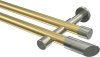 10193426-103839 Gardinenstange Messing-Optik / Edelstahl-Optik 20 mm Ø 2-läufig PRESTIGE - Verano (ohne Ringe)