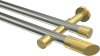 10193426-103938 Gardinenstange Edelstahl-Optik / Messing-Optik 20 mm Ø 2-läufig PRESTIGE - Verano (ohne Ringe)
