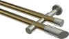 10193426-109539 Gardinenstange Metall 20 mm Ø 2-läufig PRESTIGE - Verano Messing Antik / Edelstahl-Optik (ohne Ringe)