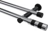 10193512-101229 Gardinenstange Metall 20 mm Ø 2-läufig PLATON - Mavell Chrom / Schwarz (ohne Ringe)