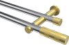 10193512-101238 Gardinenstange Metall 20 mm Ø 2-läufig PLATON - Mavell Chrom / Messing-Optik (ohne Ringe)