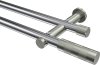 10193512-101239 Gardinenstange Metall 20 mm Ø 2-läufig PLATON - Mavell Chrom / Edelstahl-Optik (ohne Ringe)