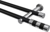 10193512-102912 Gardinenstange Metall 20 mm Ø 2-läufig PLATON - Mavell Schwarz / Chrom (ohne Ringe)