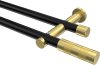 10193512-102938 Gardinenstange Metall 20 mm Ø 2-läufig PLATON - Mavell Schwarz / Messing-Optik (ohne Ringe)