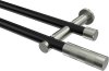 10193512-102939 Gardinenstange Metall 20 mm Ø 2-läufig PLATON - Mavell Schwarz / Edelstahl-Optik (ohne Ringe)