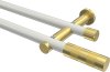 10193512-103238 Gardinenstange Metall 20 mm Ø 2-läufig PLATON - Mavell Weiß / Messing-Optik (ohne Ringe)