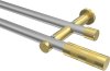 10193512-103338 Gardinenstange Metall 20 mm Ø 2-läufig PLATON - Mavell Silbergrau / Messing-Optik (ohne Ringe)