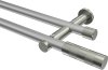 10193512-103339 Gardinenstange Metall 20 mm Ø 2-läufig PLATON - Mavell Silbergrau / Edelstahl-Optik (ohne Ringe)