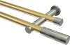 10193512-103839 Gardinenstange Messing-Optik / Edelstahl-Optik 20 mm Ø 2-läufig PLATON - Mavell (ohne Ringe)