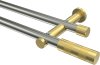 10193512-103938 Gardinenstange Edelstahl-Optik / Messing-Optik 20 mm Ø 2-läufig PLATON - Mavell (ohne Ringe)