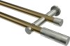 10193512-109539 Gardinenstange Metall 20 mm Ø 2-läufig PLATON - Mavell Messing Antik / Edelstahl-Optik (ohne Ringe)