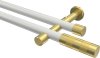 10193526-103238 Gardinenstange Metall 20 mm Ø 2-läufig PRESTIGE - Mavell Weiß / Messing-Optik (ohne Ringe)