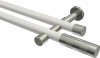10193526-103239 Gardinenstange Metall 20 mm Ø 2-läufig PRESTIGE - Mavell Weiß / Edelstahl-Optik (ohne Ringe)