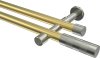 10193526-103839 Gardinenstange Messing-Optik / Edelstahl-Optik 20 mm Ø 2-läufig PRESTIGE - Mavell (ohne Ringe)