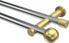 10193612-101238 Gardinenstange Metall 20 mm Ø 2-läufig PLATON - Luino Chrom / Messing-Optik (ohne Ringe)